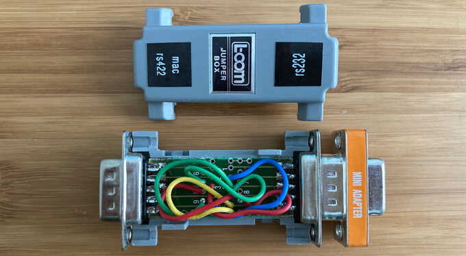 db9 breakout board with wires connected about